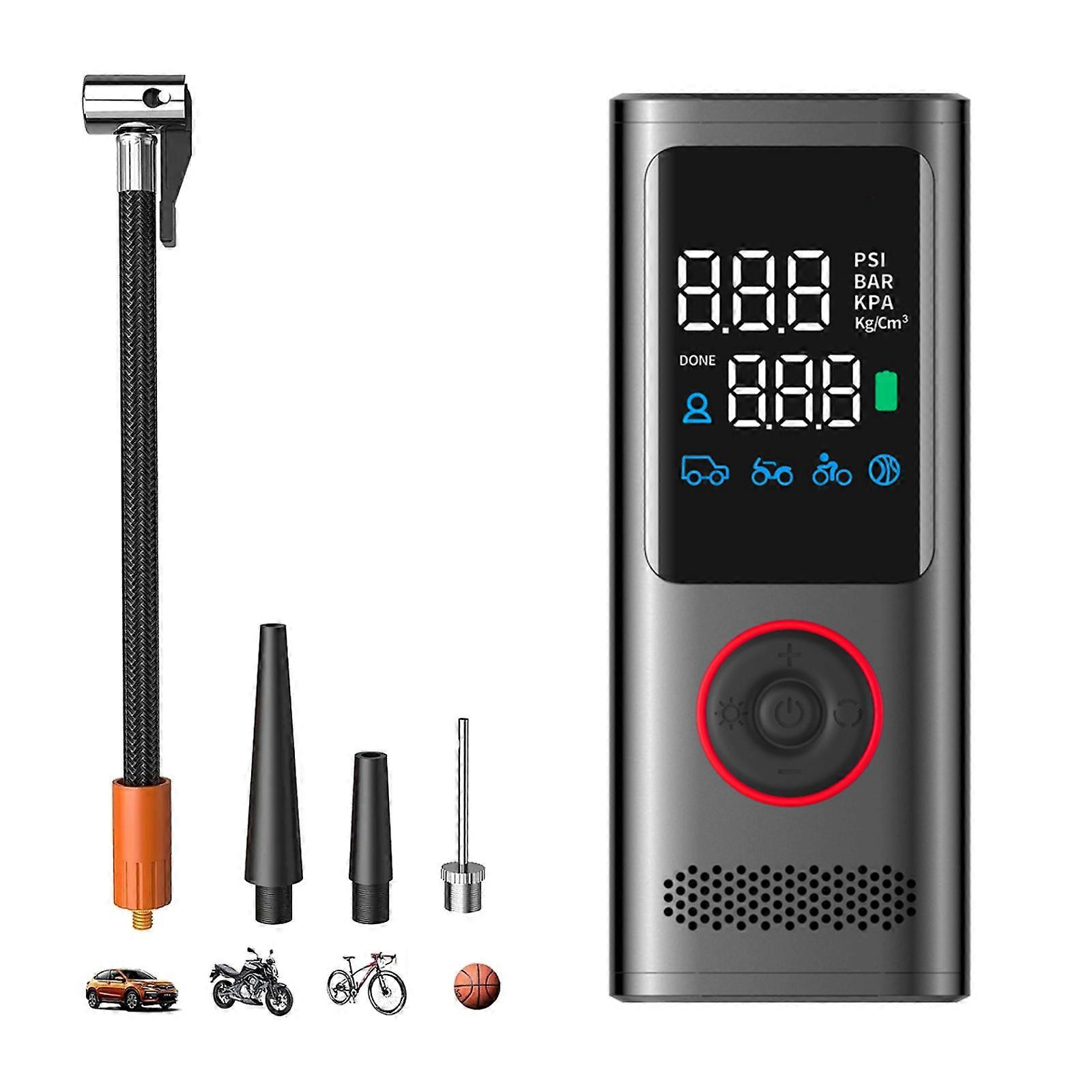 Digital Display Tire Inflator with Light Pressure Gauge Power Banks Cordless Air Compressor Universal Portable Air Pumps Multicolor
