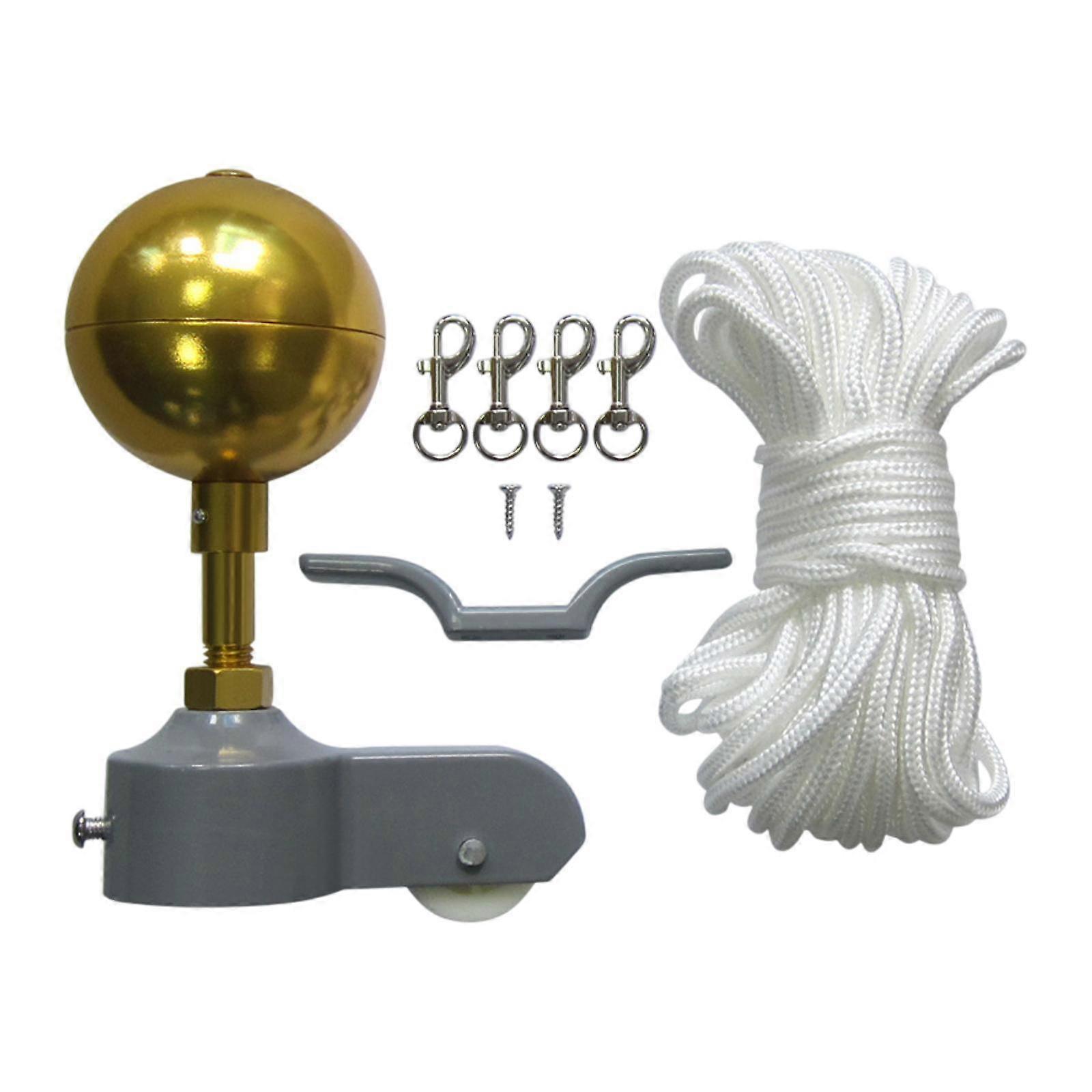 Flagpole Hardware Replace Parts Set 37.7 ft Rope Sturdy Easily Install