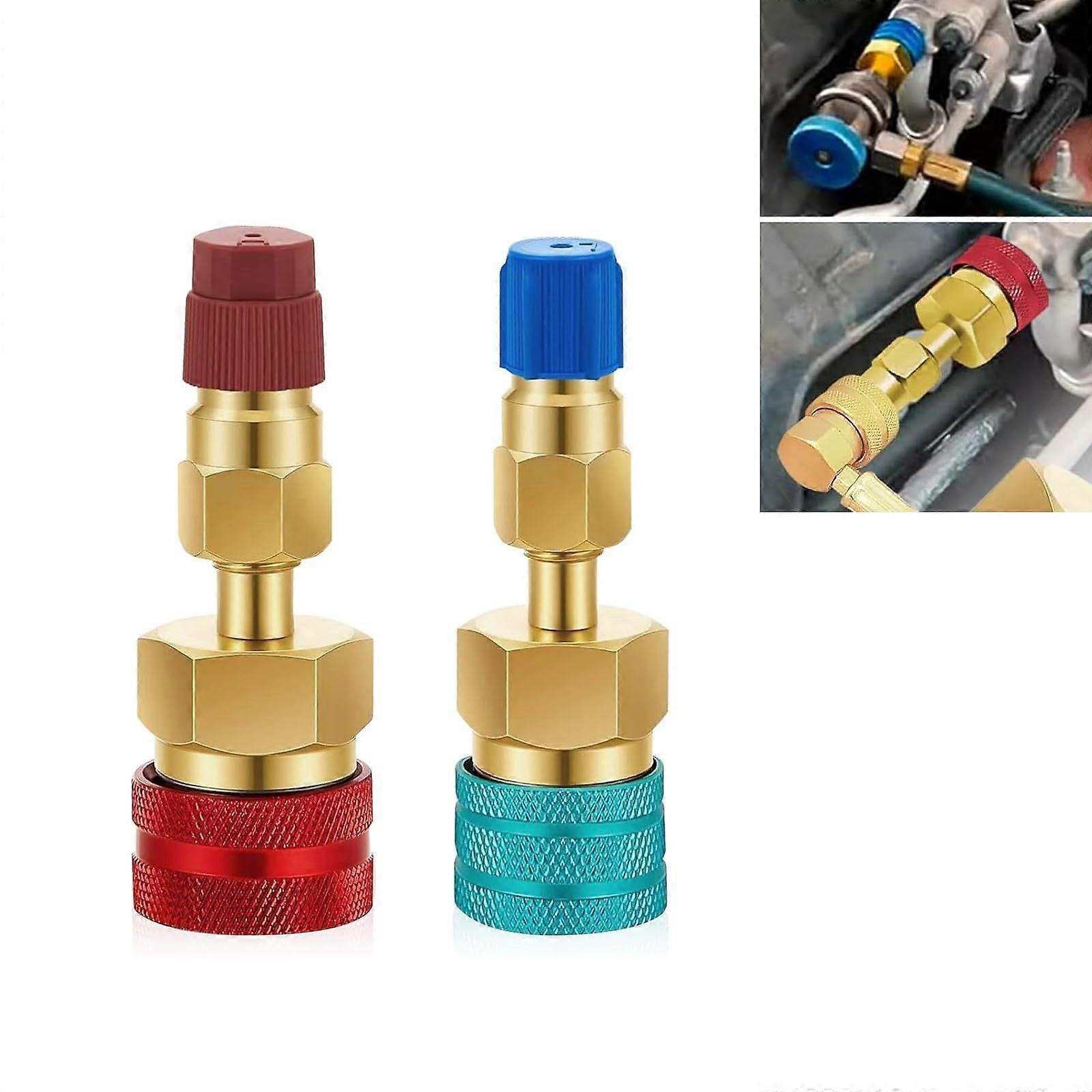 Car Quick Couplers Kit R1234YF to R134A Conversion Hose Fitting Connector for Universal AC System Recharge and Evacuation