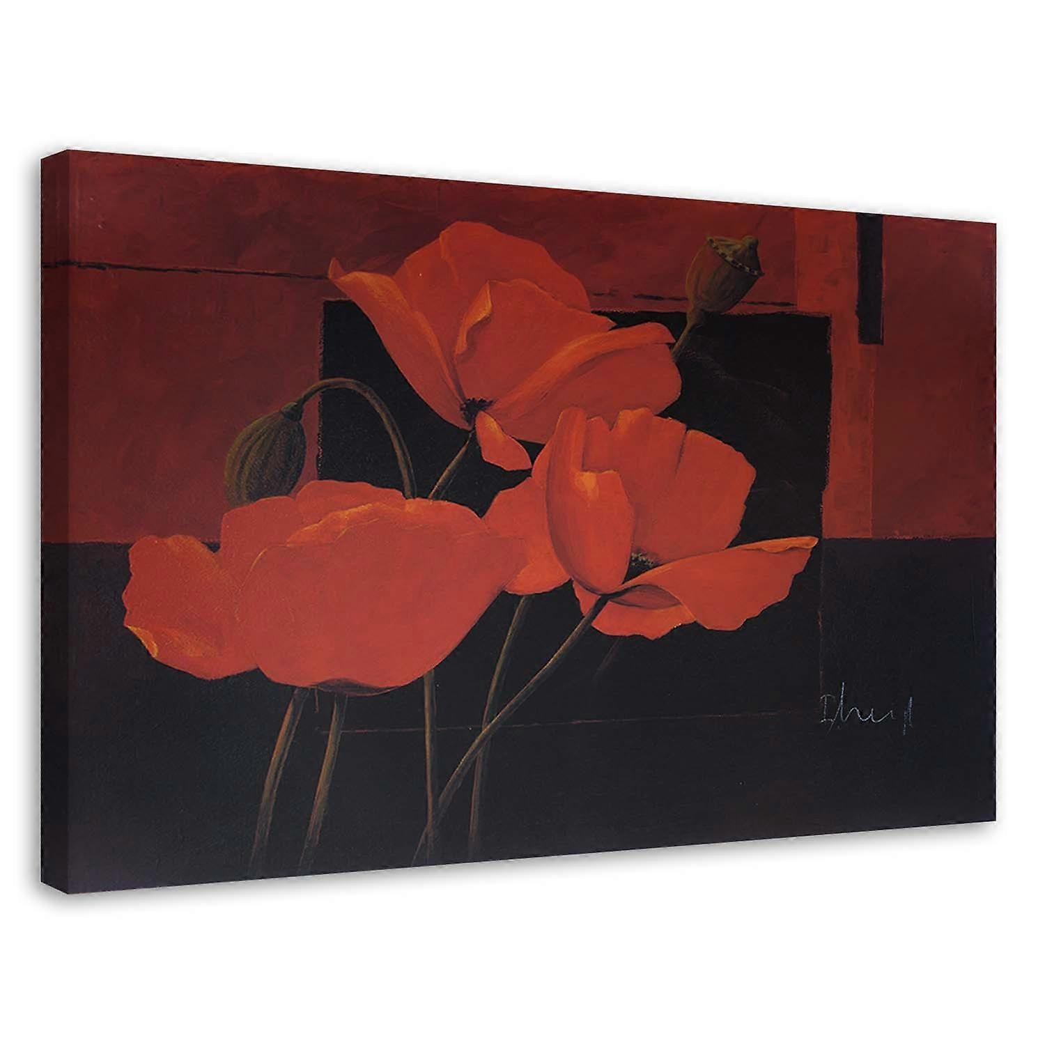 Lienzo, Campos de amapolas rojas - 100x70