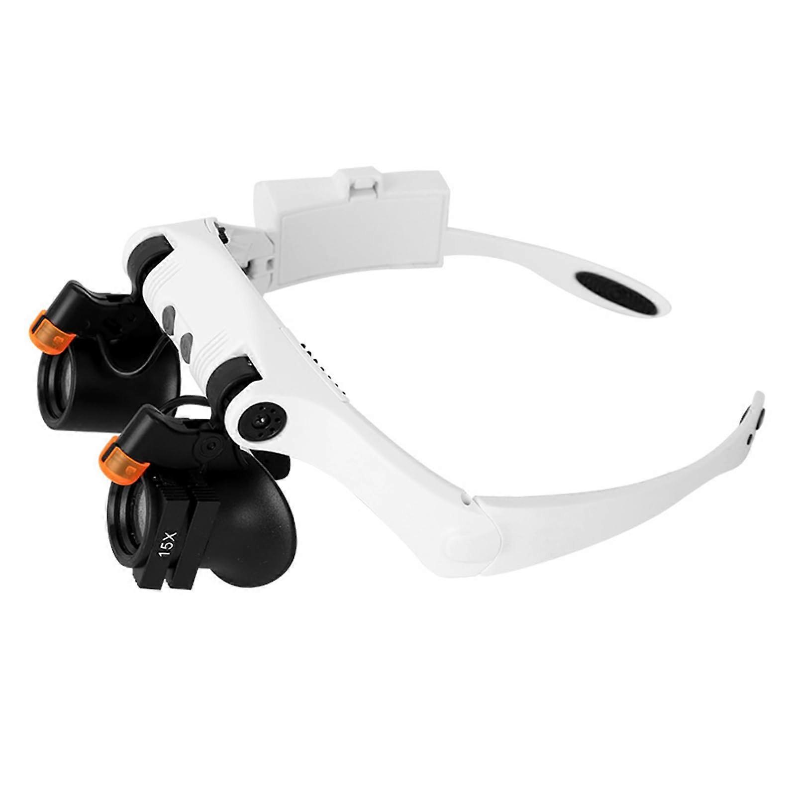Headband Magnifier With LED Lights, 21 Interchangeable Lenses, 6X 7X 10X Magnification, For Watch Repair And Jewelry