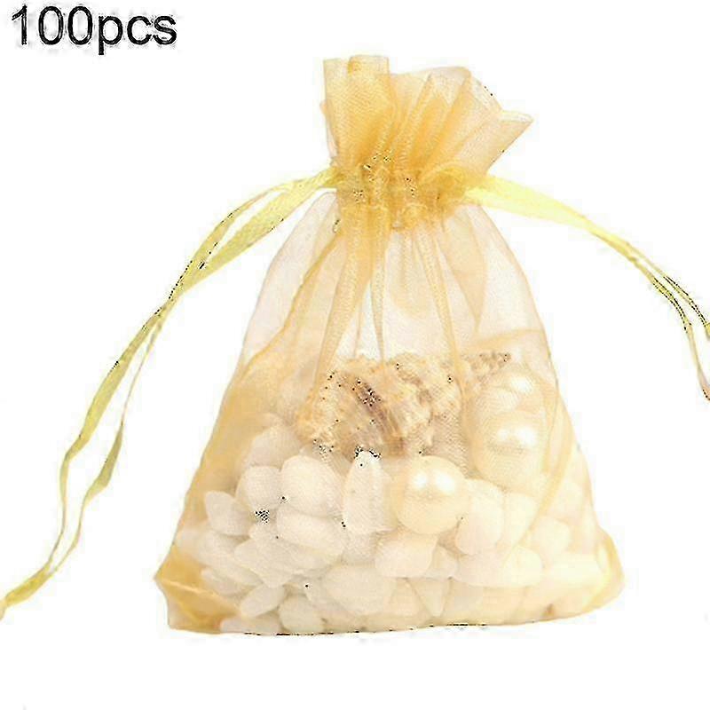 100pcs Yarn Gift Bag Wedding Candy Lucky Pouch Storage Container Solid Color