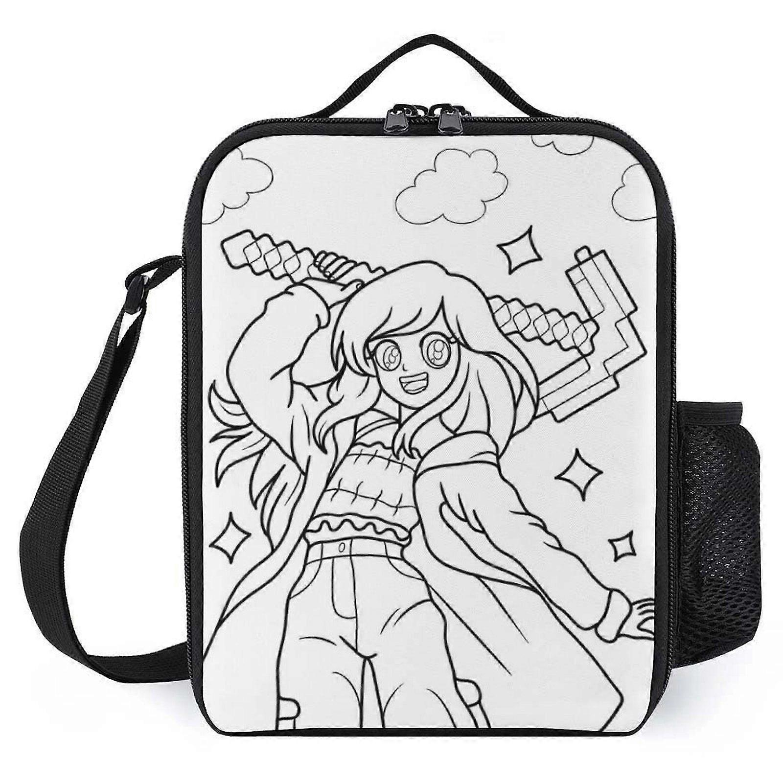 x61 Aphmau Lunch Boxes with Built-in Cutting Board, Innovative All-in-One Design for Outdoor Enthusiasts hu61