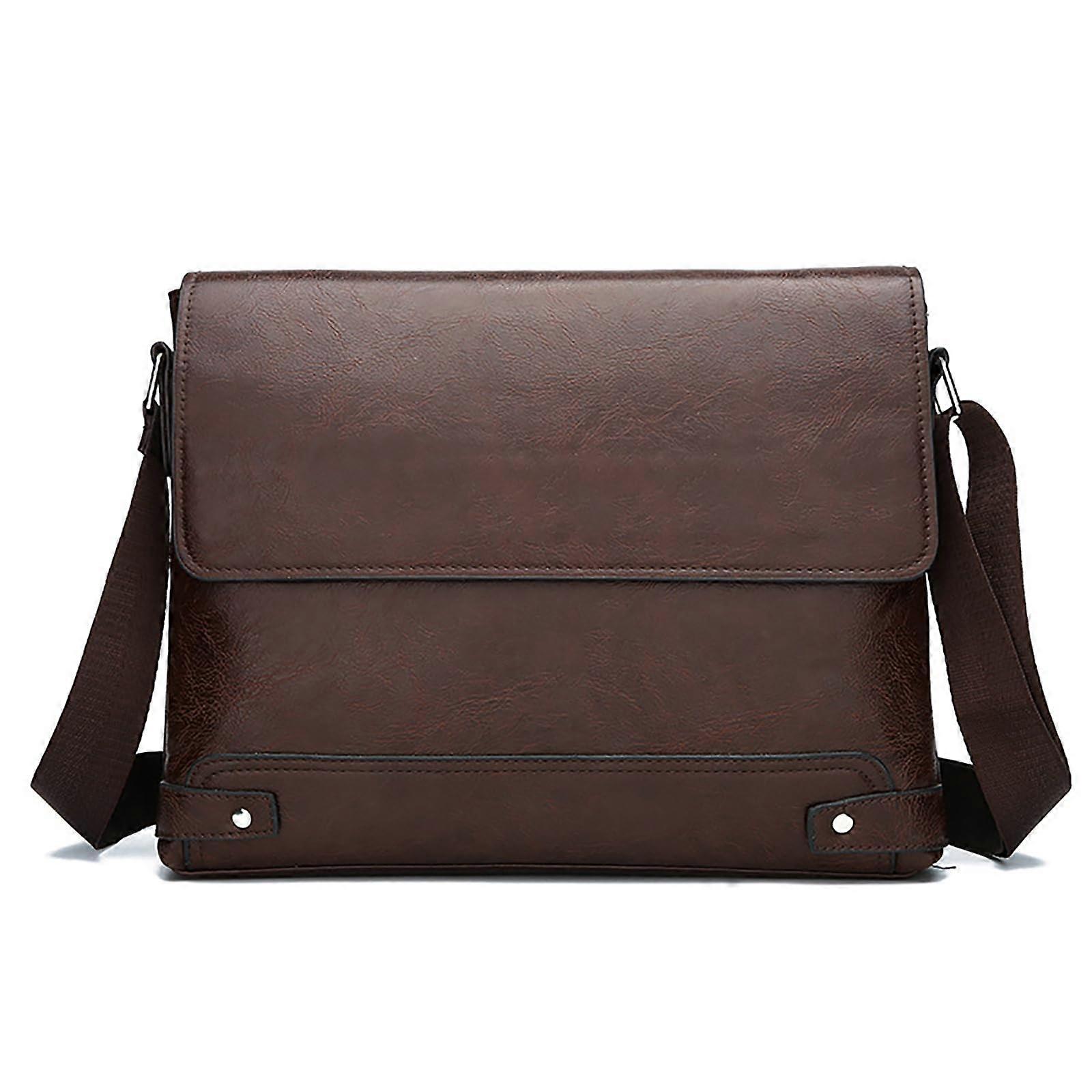 Messenger Bags for Men - Small PU Leather Crossbody Bag with Adjustable Strap and Multiple Pockets