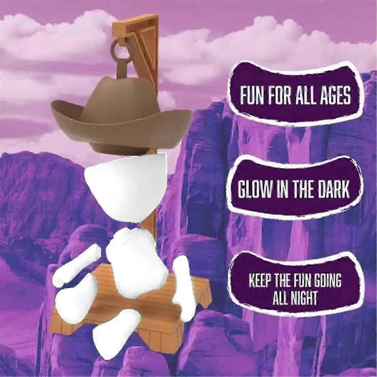 Jeu Du Pendu Magnétique Cowboy - Phosphorescent, Jeu De Voyage Pour Famille Et Enfants
