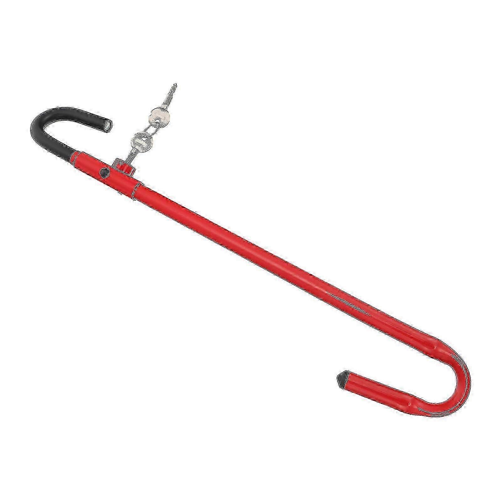 Car Steering Wheel to Brake Pedal Lock Auto Security Product Anti-Theft Lock Device Bright red Universal --WHBYV