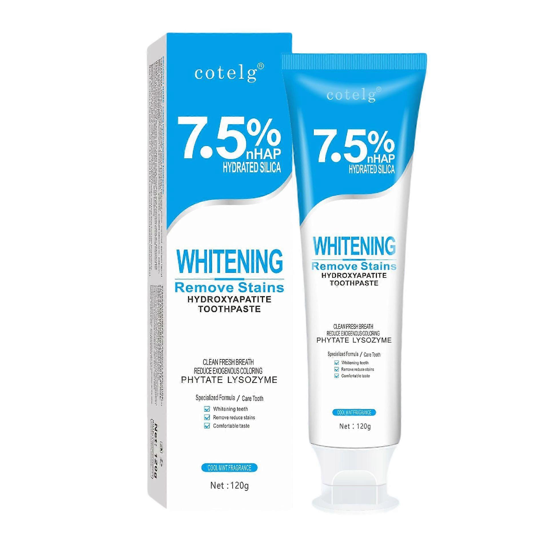 7.5% Hydroxyapatite Toothpaste Fluoride-free Whitening Hydroxyapatite Toothpaste Tooth Repair Deep Cleaning Paste