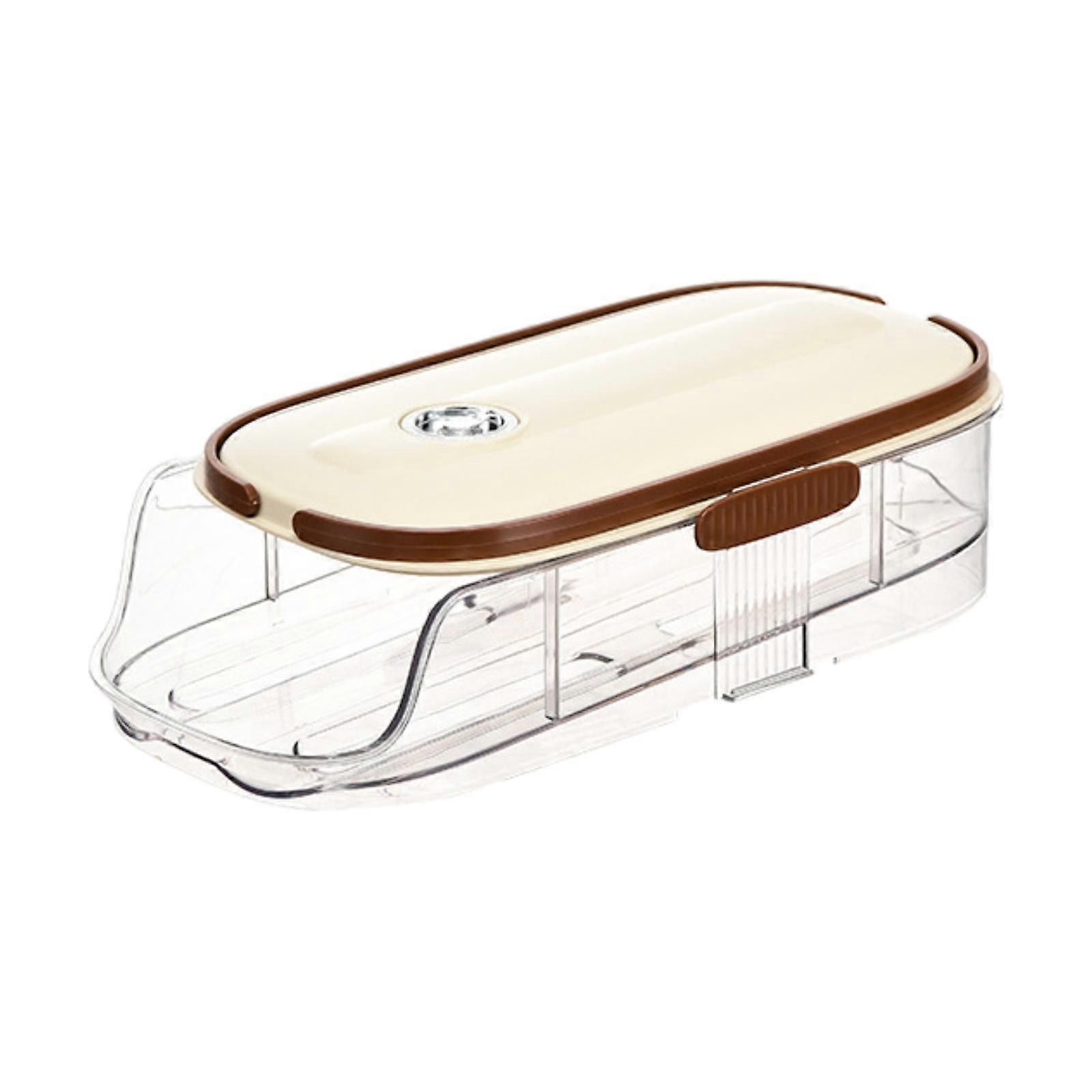 Rolling Egg Holder Egg Dispenser Hidden Handle for Fridge Egg Organizer Tray Egg