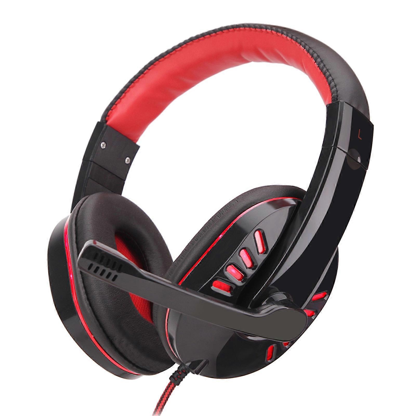 SY755MV Luminous Gaming Headset with Microphone, 3.5mm Over-Ear Gaming Headphones, Noise Cancelling, Compatible with Laptop