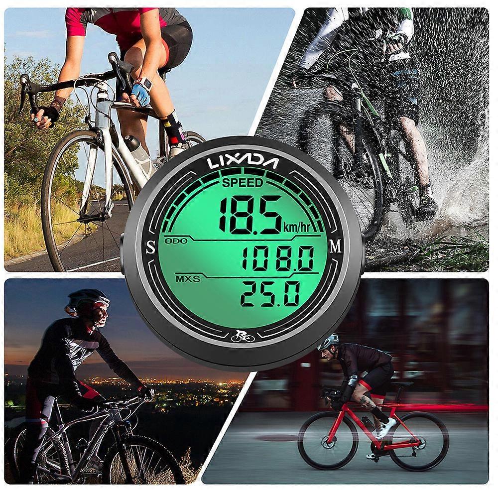 Wired Bike Speedometer Waterproof Round Shaped Bike Computer Backlight Screen Cycle Odometer