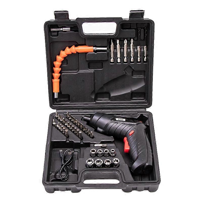 HILDA 47pcs /Set Multi-Function Li-Ion Screwdriver Mini Screwdriver 47pcs /Set Black