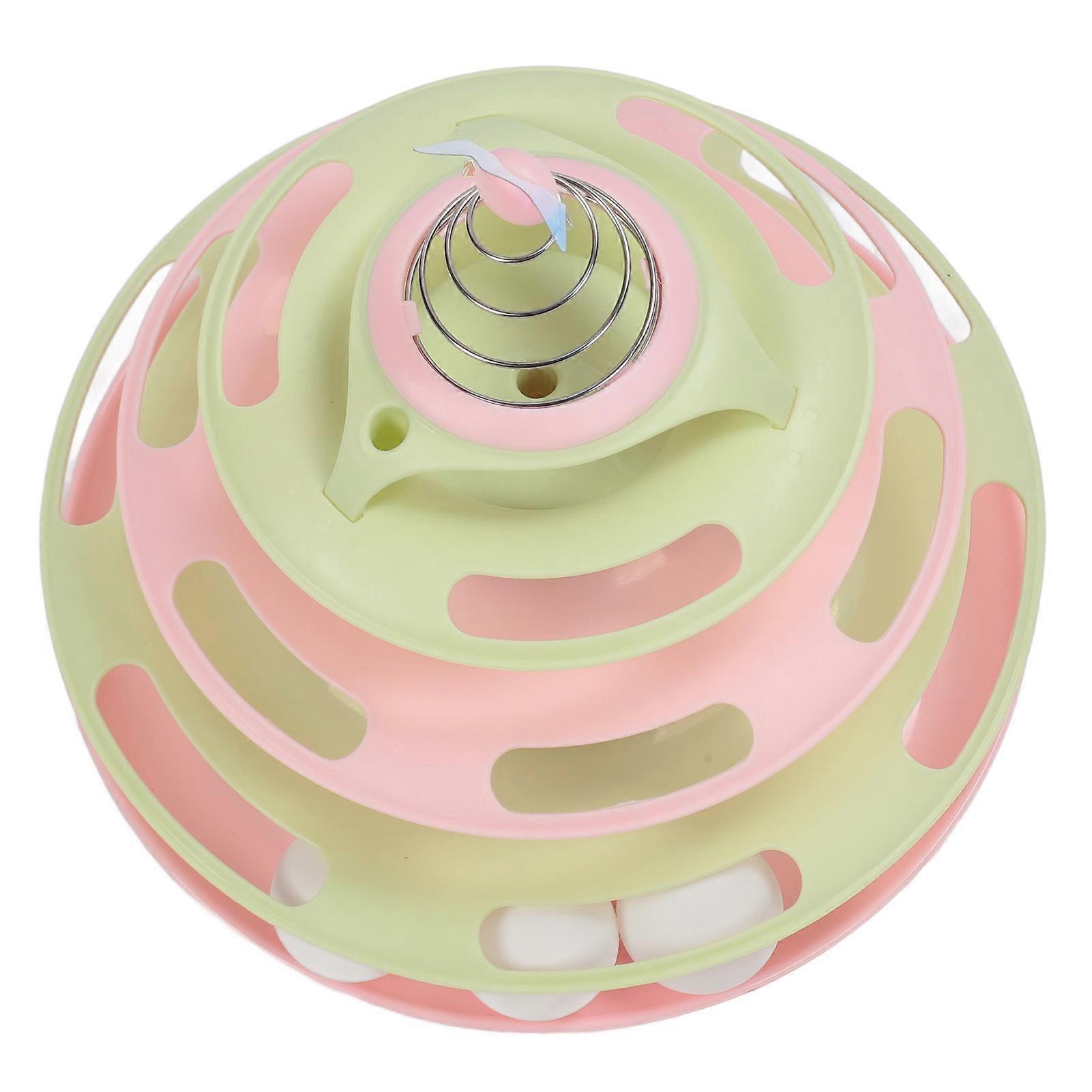 Cat Toy Interactive Turntable Cat Tower Toy Self Play Cat Circle Track Toy Kitten Roller Toy for Home Indoors Type 4 