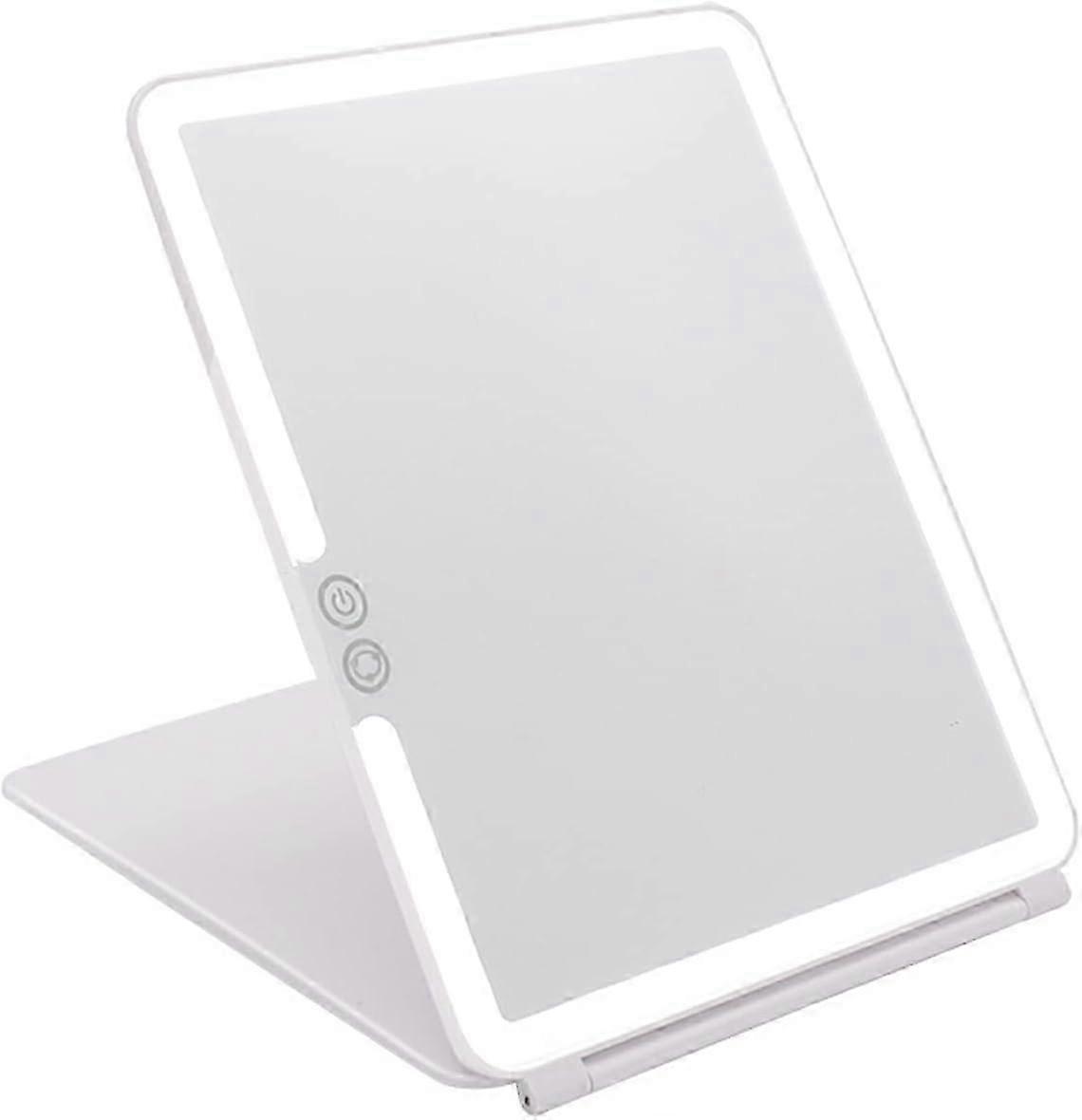 Portable Lighted Makeup Mirror for Travel with 72 LED Lights and 3 Color Options, USB Rechargeable Folding Design