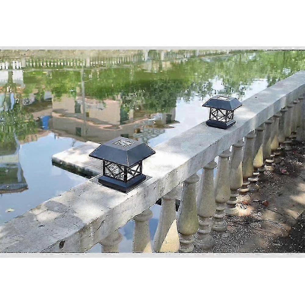 Utendørs gårdsplass gjerde Solar Column Head Light--