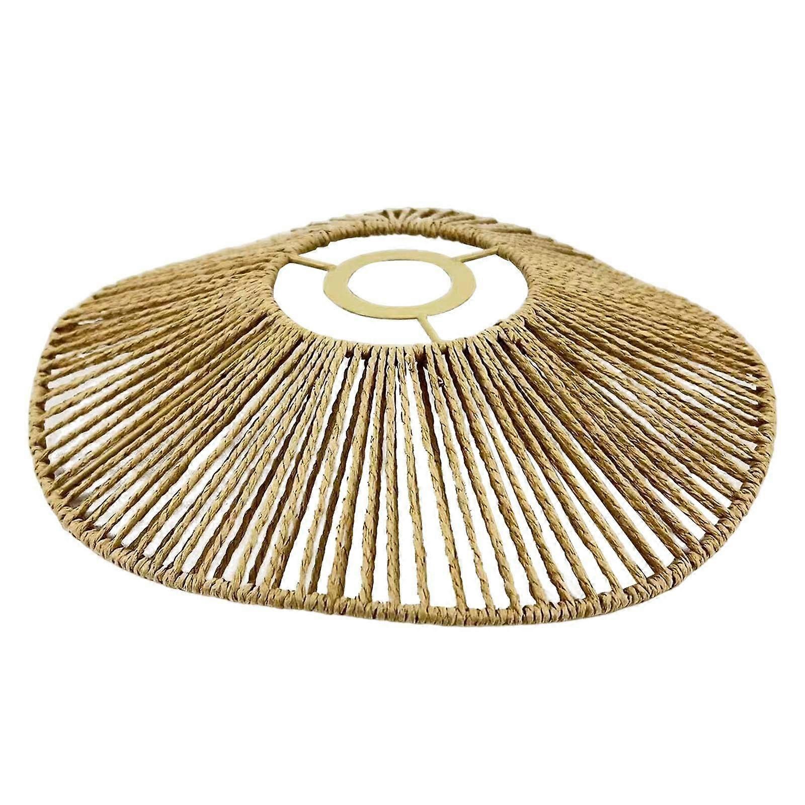 Hand Woven Rope Lampshade Ceiling Light, Rustic Yellow Pendant Light, Handmade Table Lamp, Decorative Lighting