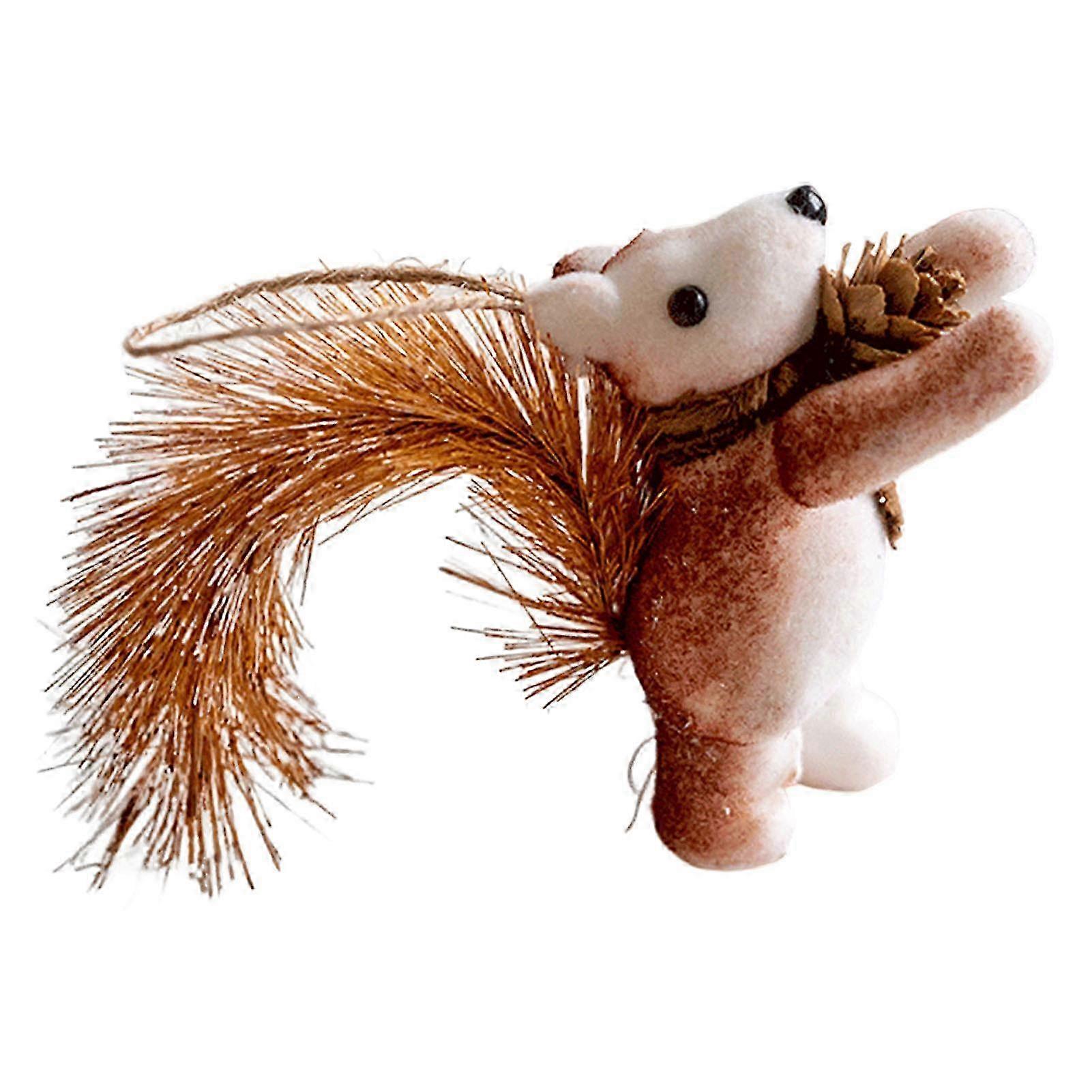 2025 Christmas Squirrel Hanging Ornaments Flocking Simulation Squirrel Ornaments for Christmas and New Year Gift