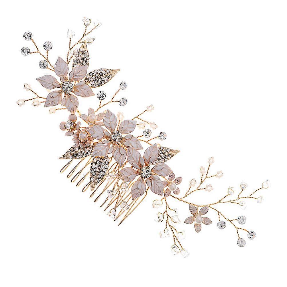 Pretty Hair Accessories Romantic Golden Alloy Hair Comb for Women Daily Use 17x7cm 1Pc