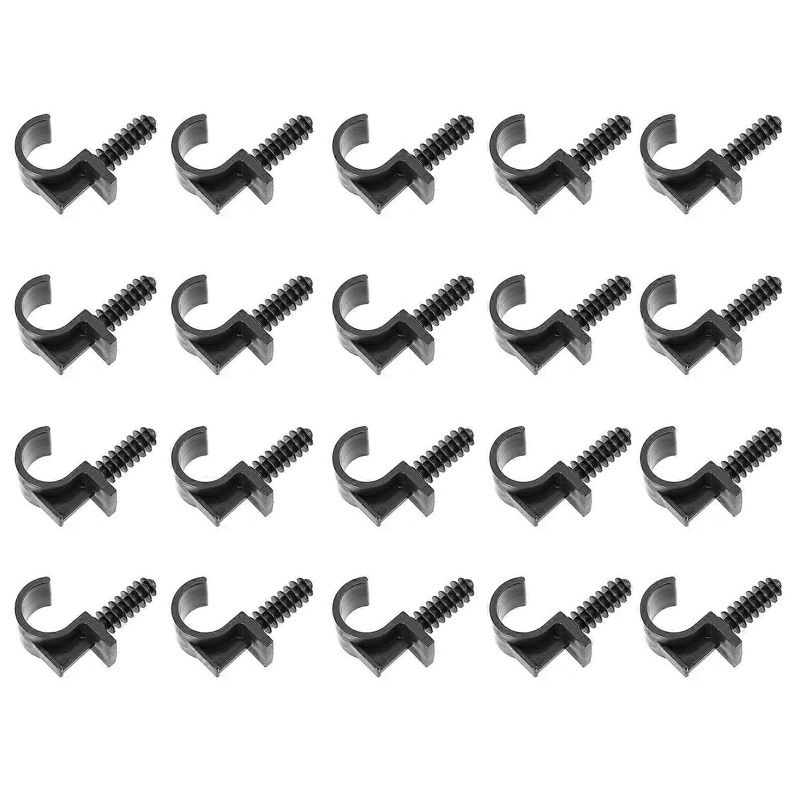 Water Pipe Clamp Fixing Clip For Maintenance Workers 5x4cm Black Plastic 100Pcs