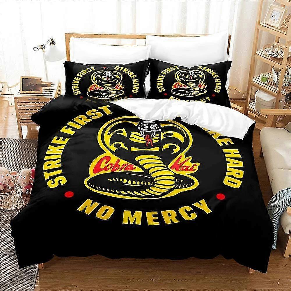 Cobra Kai Inspired Karate Bedding Set - 3-Piece Cover Set with Duvet Cover, Quilt Cover, and Pillowcase for Boys and Adults, Perfect for Sty