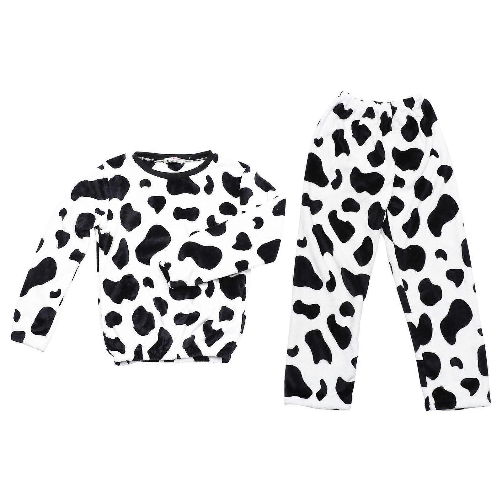 Warm Flannel Pajamas Set Girls Sleepwear Autumn Winter Indoor Use 1Set
