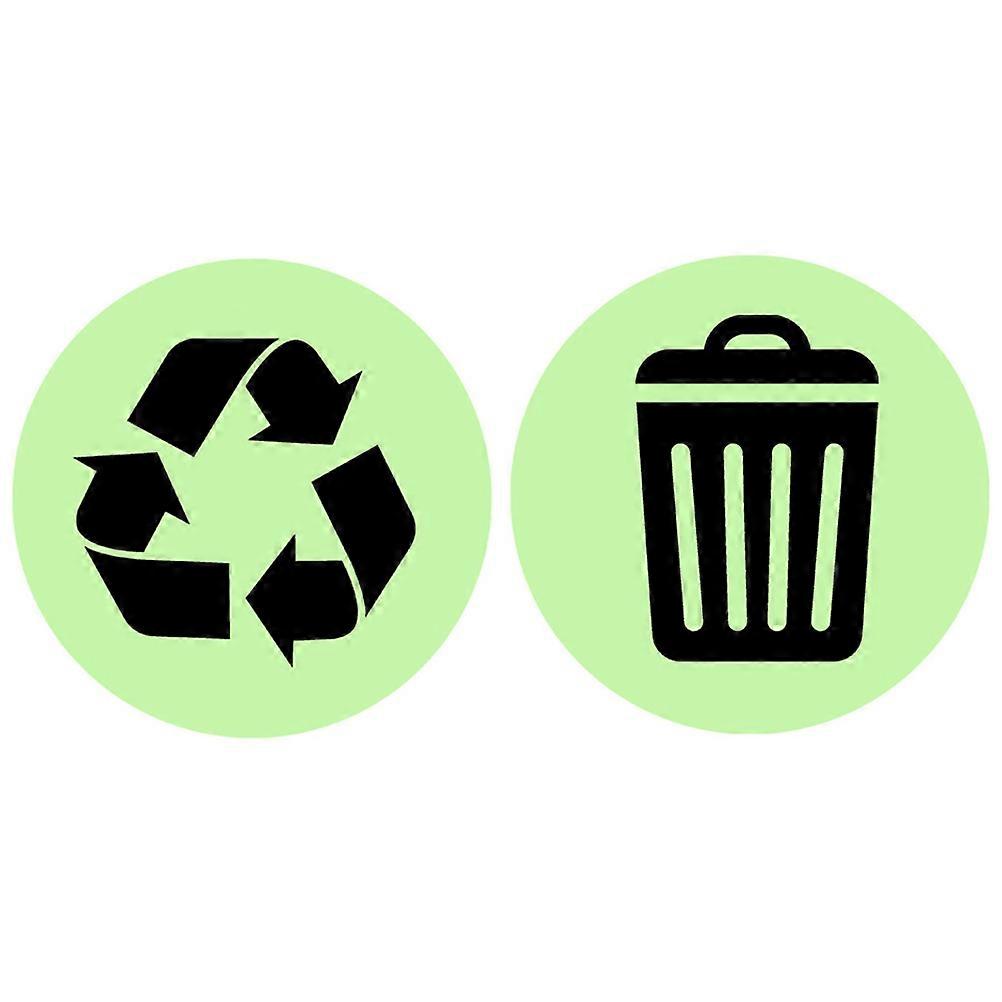Glow in the Dark Garbage Sorting Stickers Self Adhesive Recycling Labels for Trash Bins PVC Waste Classification Reminders for Home, Kitchen, Office