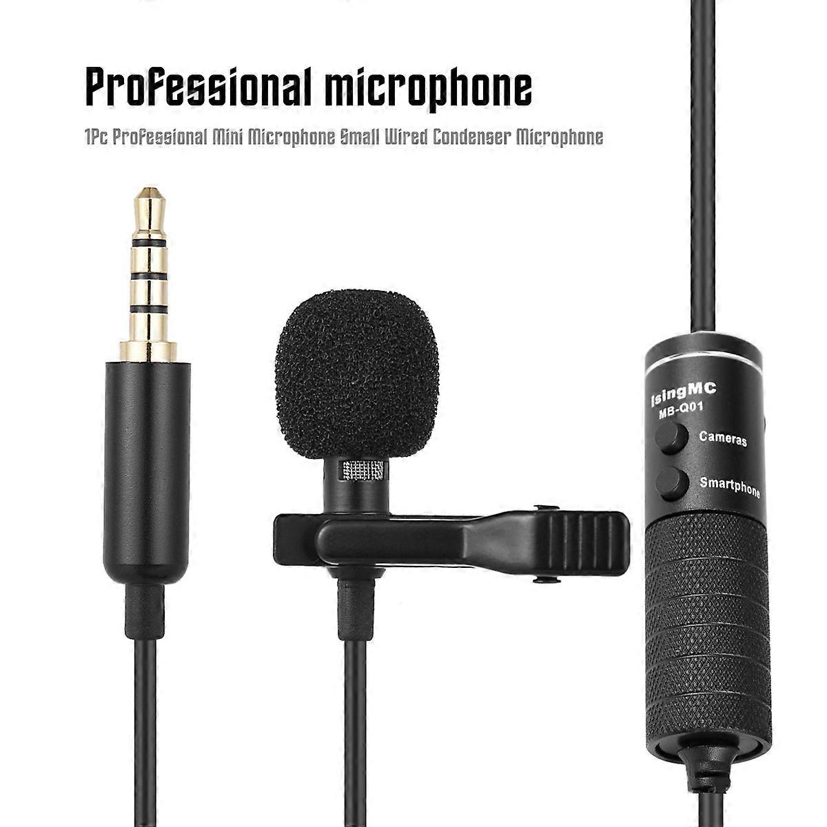 Mini Mics Condenser Microphone 600X2X2CM 360掳 Sound Pickup For Live Streaming Interviews 1Pc