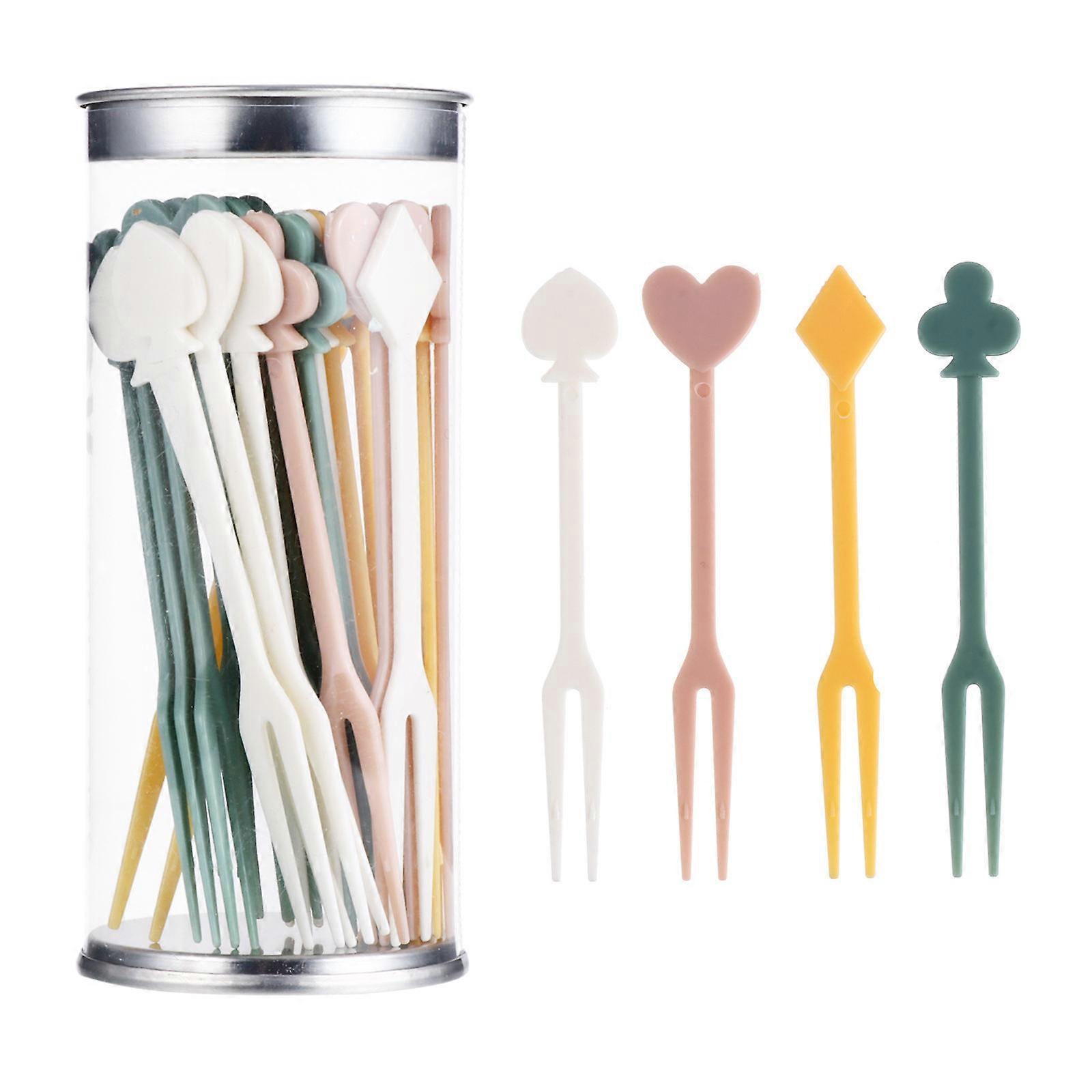 Mini Fruit Fruit Sticks Transparent 9x1.6cm Fruit Picks for Families 2 Sets