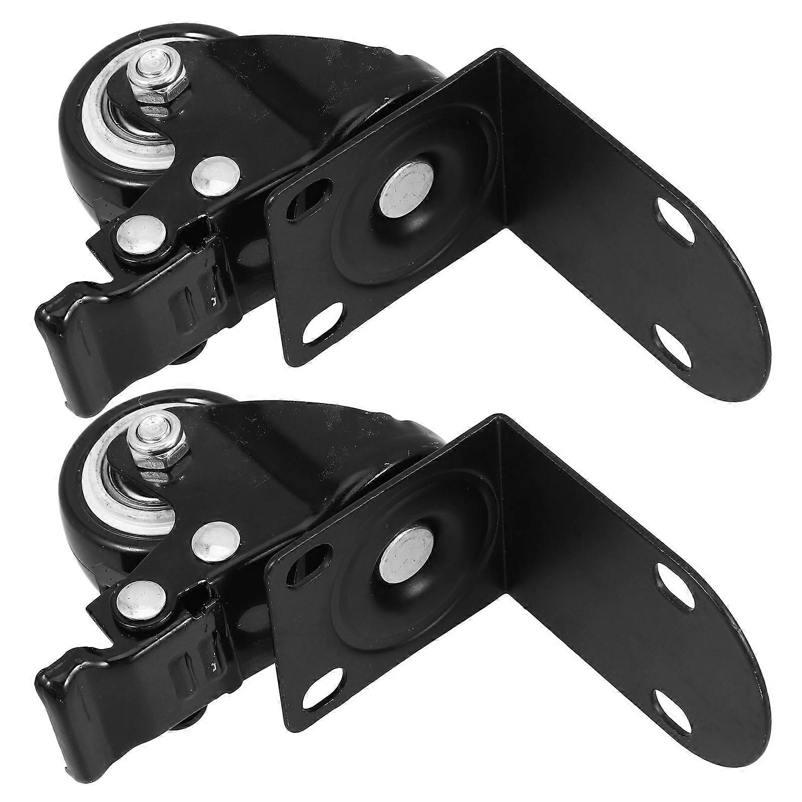 Caster Wheels Polyurethane Fixed Casters Outdoor Trolley Use Durable Quiet Operation 2Pcs