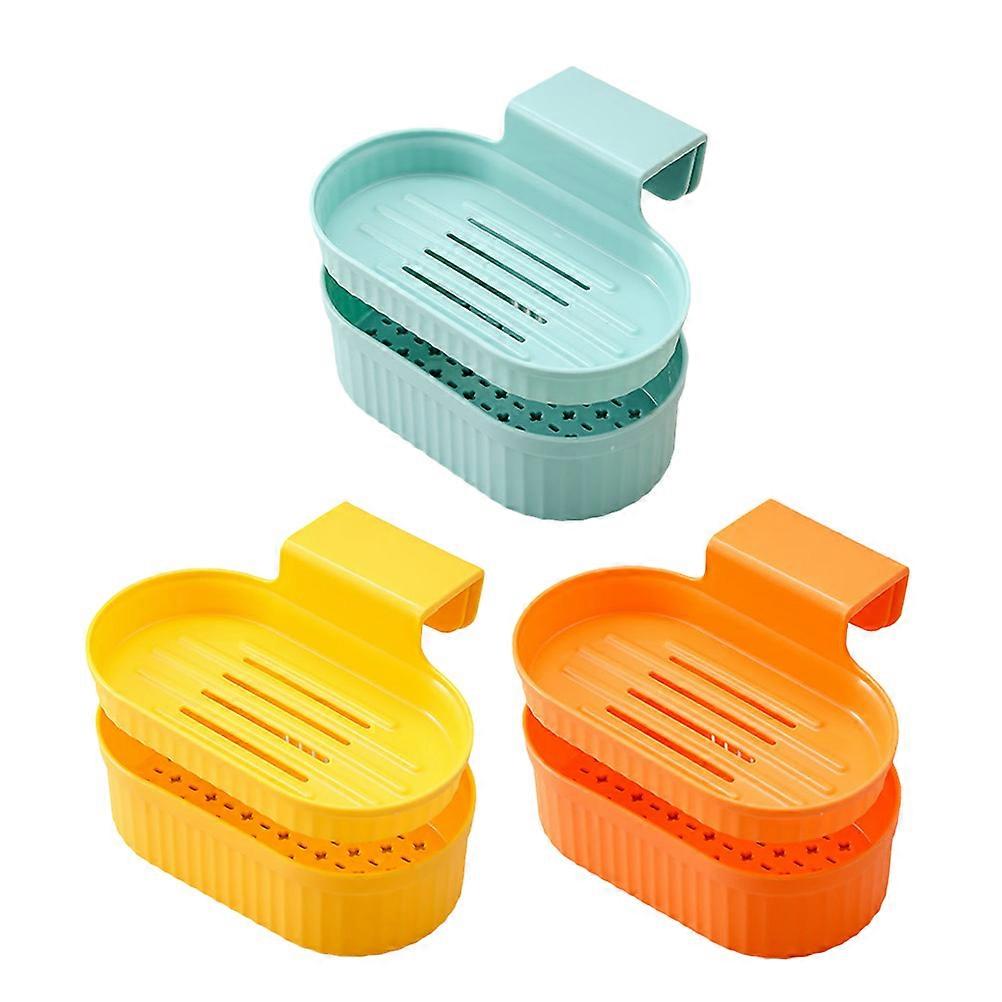 Sink Drain Holders Kitchen Use Green PP Material Space Organization 3Pcs