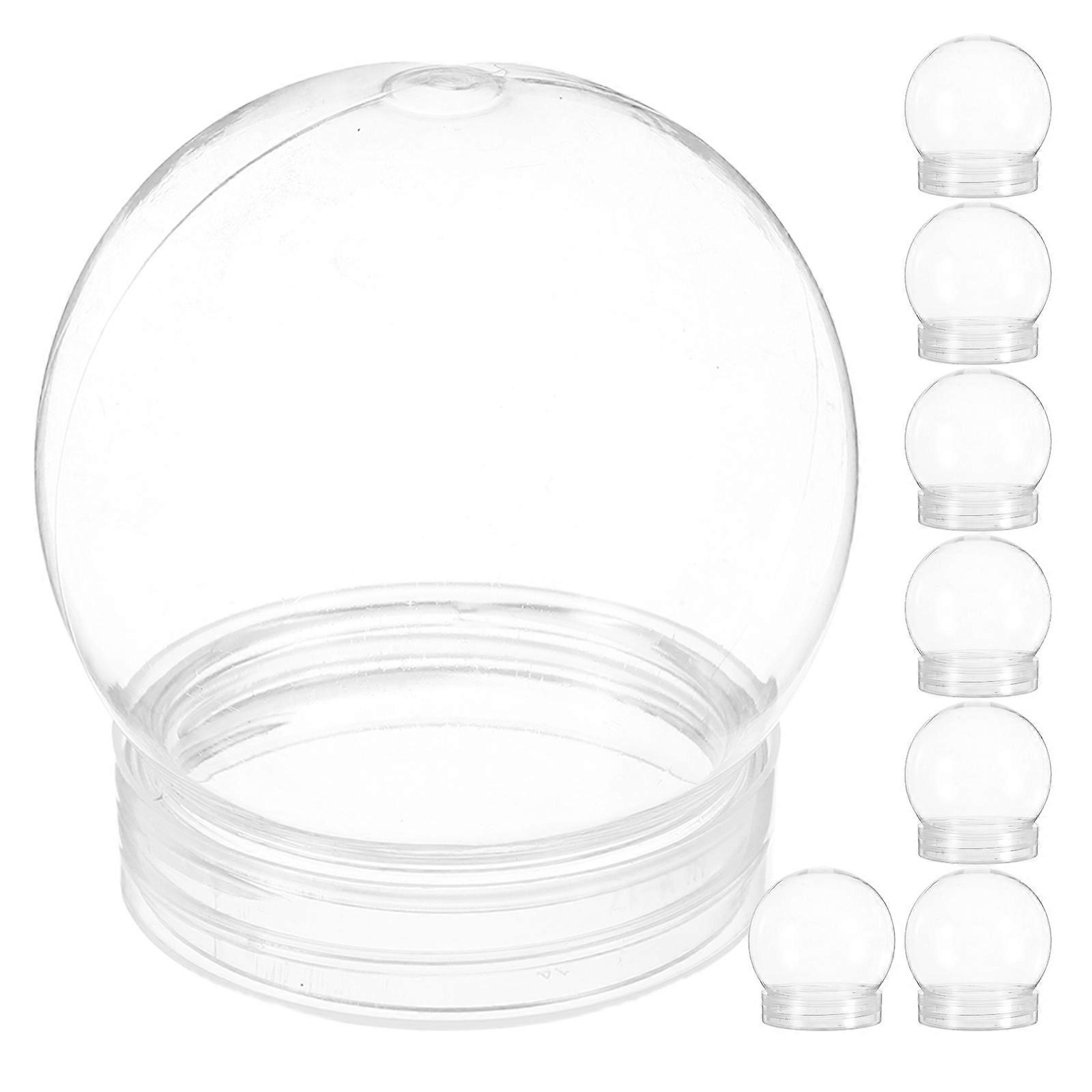 Diy Snow Globe Clear Fillable Baubles Home Decor Round Transparent 8Pack