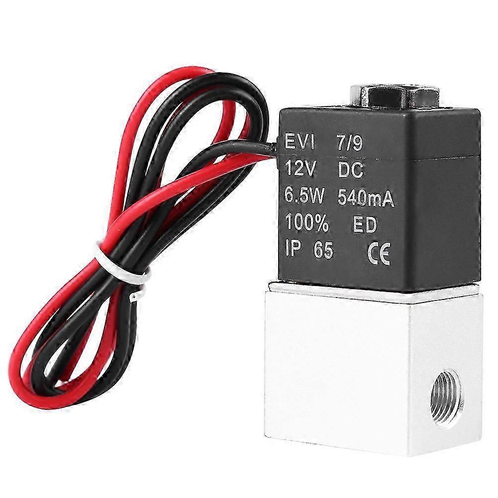 12V DC 1/8" 2 Way Normally Closed Pneumatic Aluminum Electric Solenoid Air Valve