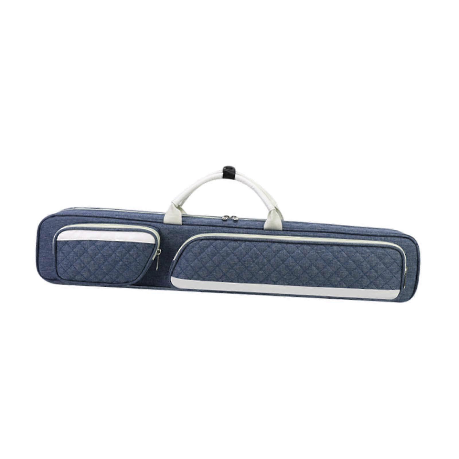 7 Hole Billiard Case Carrier Dustproof Organiser for 1/2 Snooker Cues Lightweight Blue Storage Bag