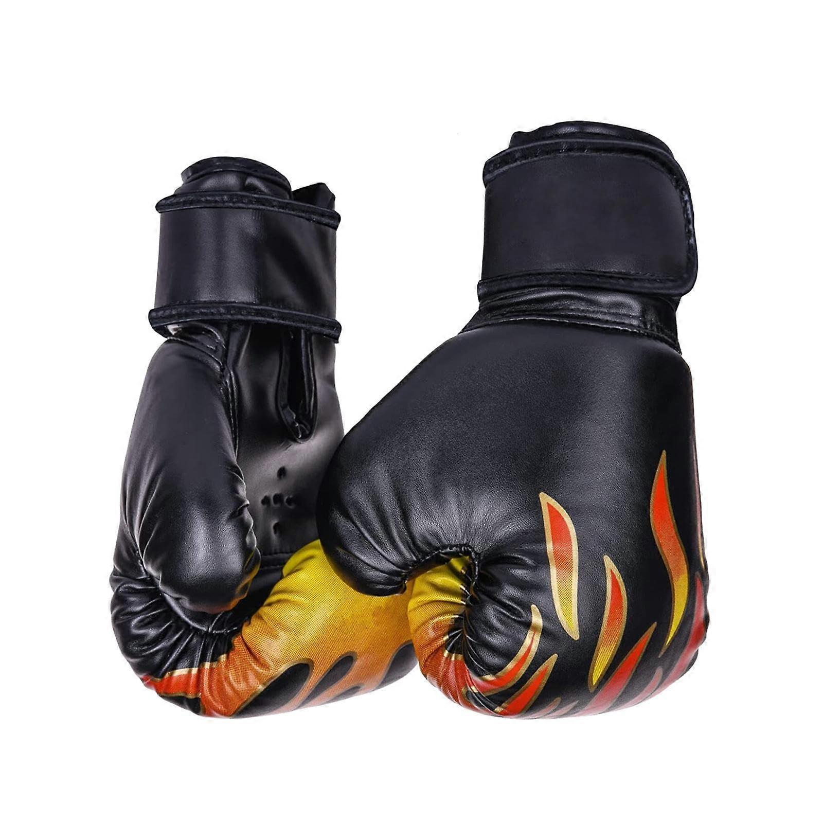 Boxing Gloves Kids Heavy Punch Bag Gloves Comfortable Teens Batting Gloves Sparring Gloves for Muay Thai Black