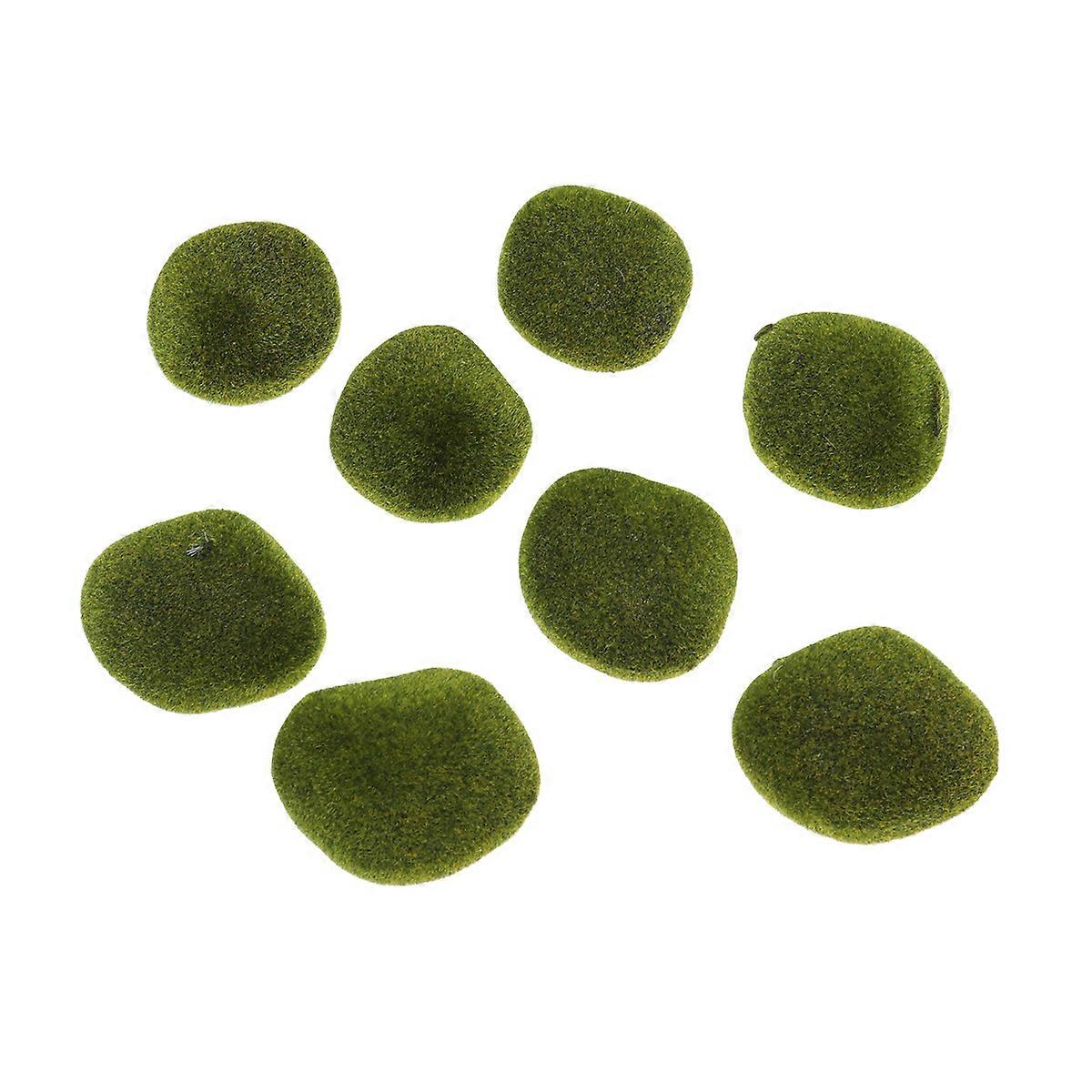 Faux Moss Office Decoration Green 7cm Realistic 8Pcs