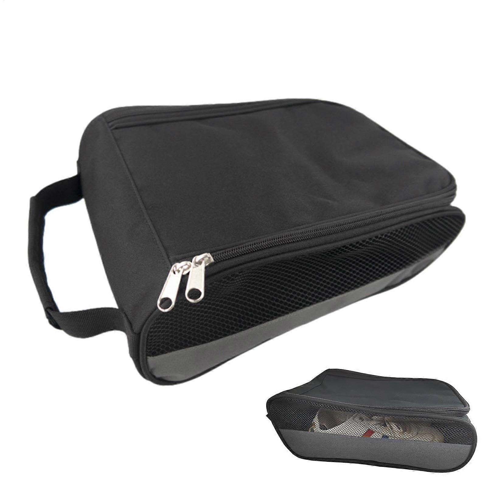 Shoe bag with zipper, golf shoe bag breathable with mesh ventilation Gray