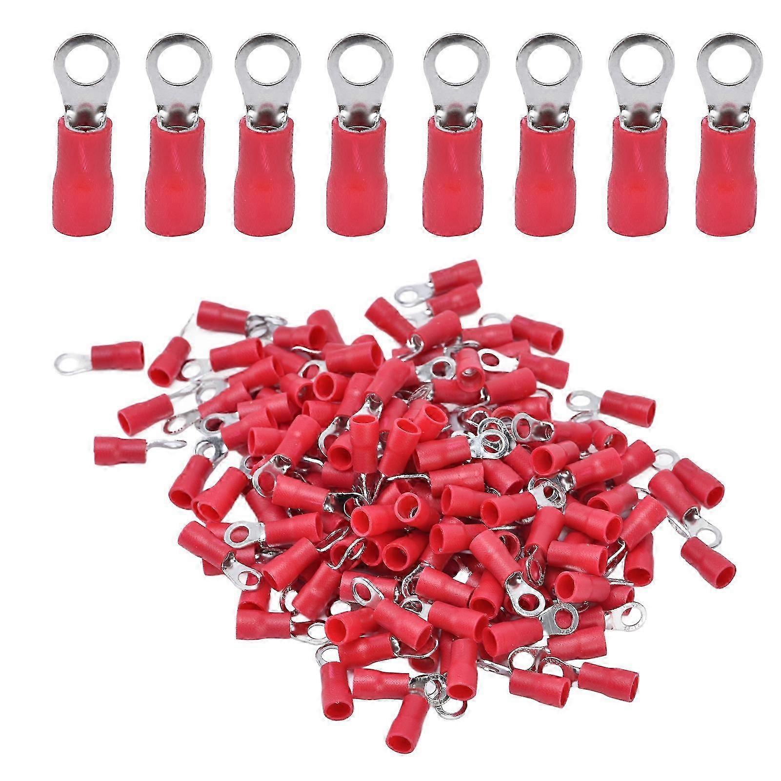 150Pcs絶縁済み圧着端子AWG 14-12ワイヤー用銅PVCリングコネクタ