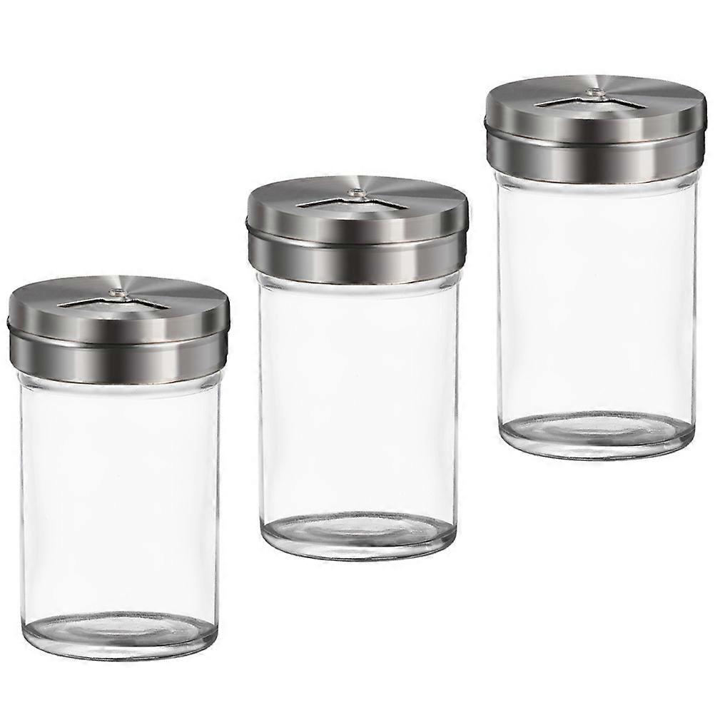 Condiment Shaker Coarse Perforations for Cheese Pepper Sugar Cocoa Powder 3Pcs