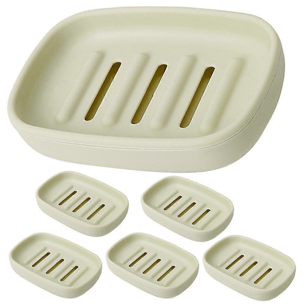 Soap Holder for Travel Leak Proof Lid Drip Tray Portable Soap Storage 6Pcs Green Rectangular