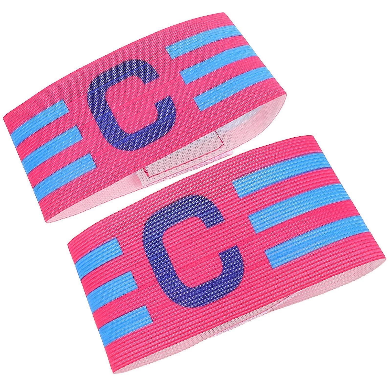 Soccer Team Captain Arm Bands Captain Armband Reusable Portable Team Identification Rosy 31.00X6.50X0.10cm 2Pcs