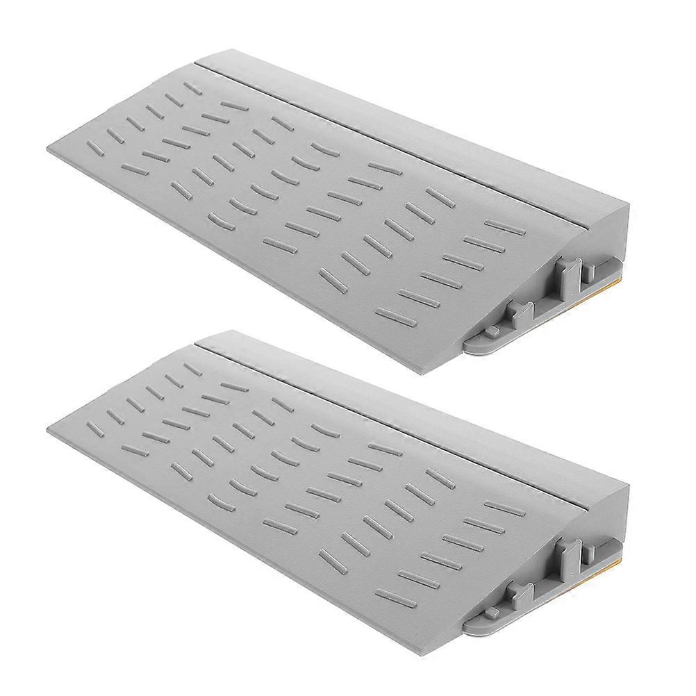Driveway Ramp Plastic Rectangular Grey 21.00X9.00X2.00CM 2Pcs