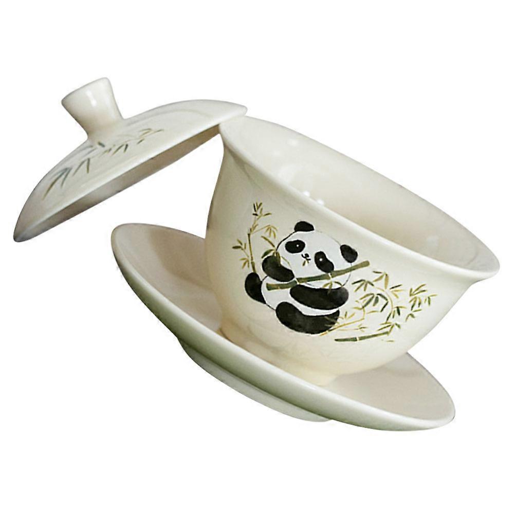 Chinese Tea Set Traditional Panda Teacup And Saucer Set With Lid For Enthusiasts 1Set