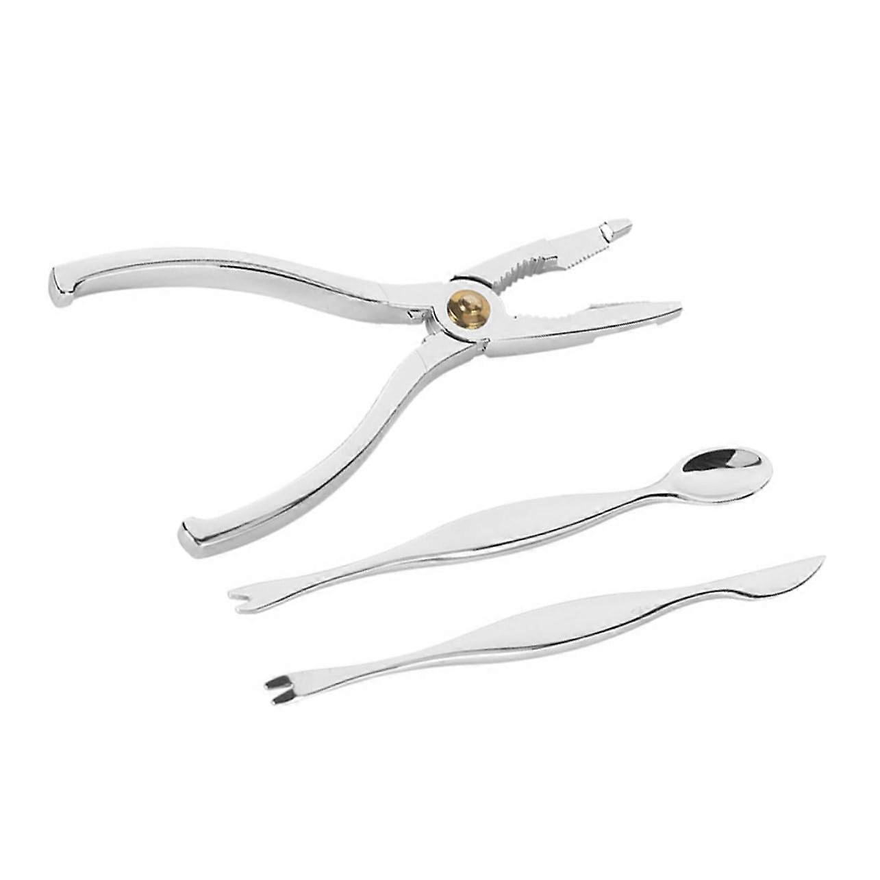 3 Pieces Crab Tool Set - Crab Opener, Crab Clip, Lobster Spoon, Reusable Seafood Utensils for Easy Shellfish Eating