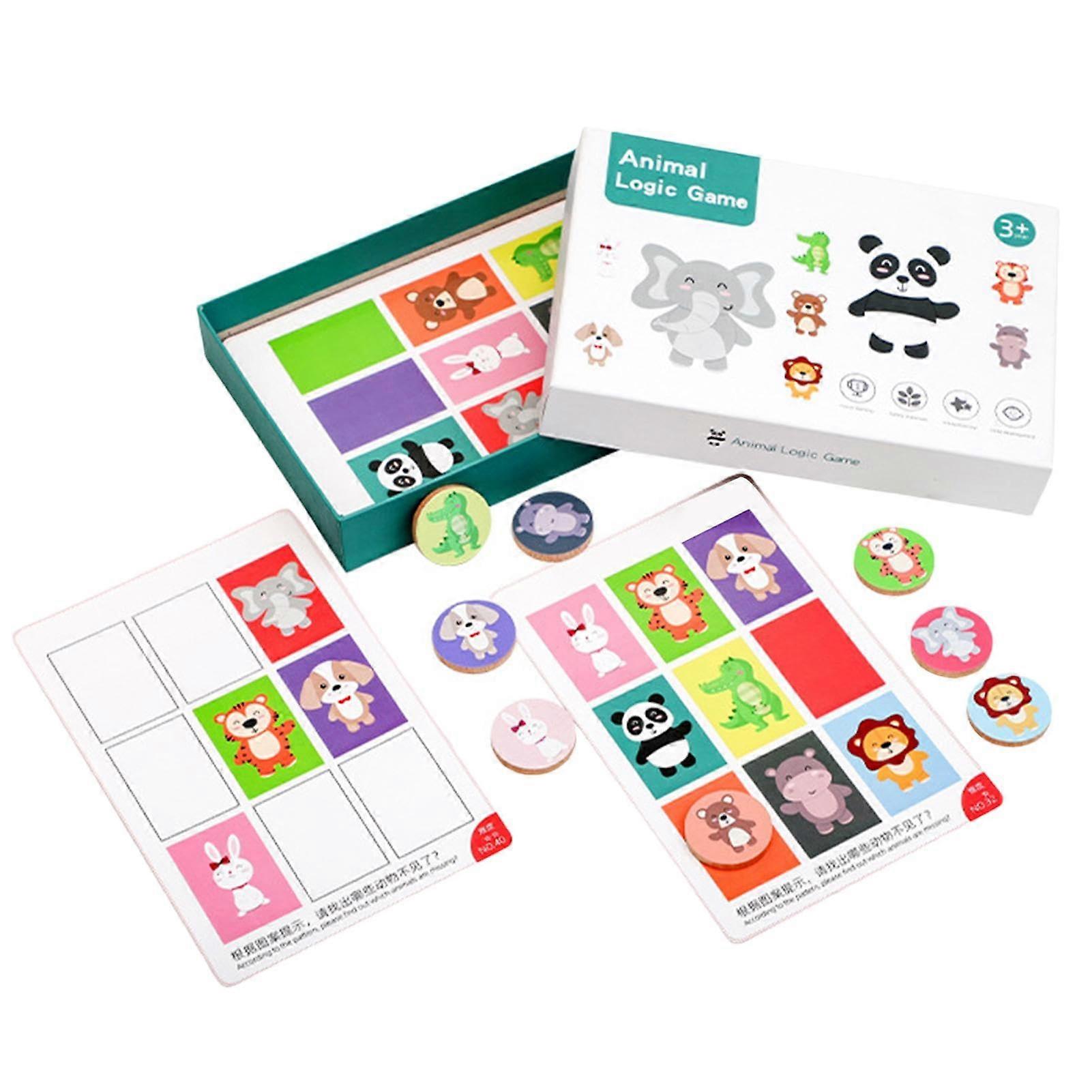 Animal Matching Game, Matching Animal Track Cards for Children, Card Game, Educational Toy