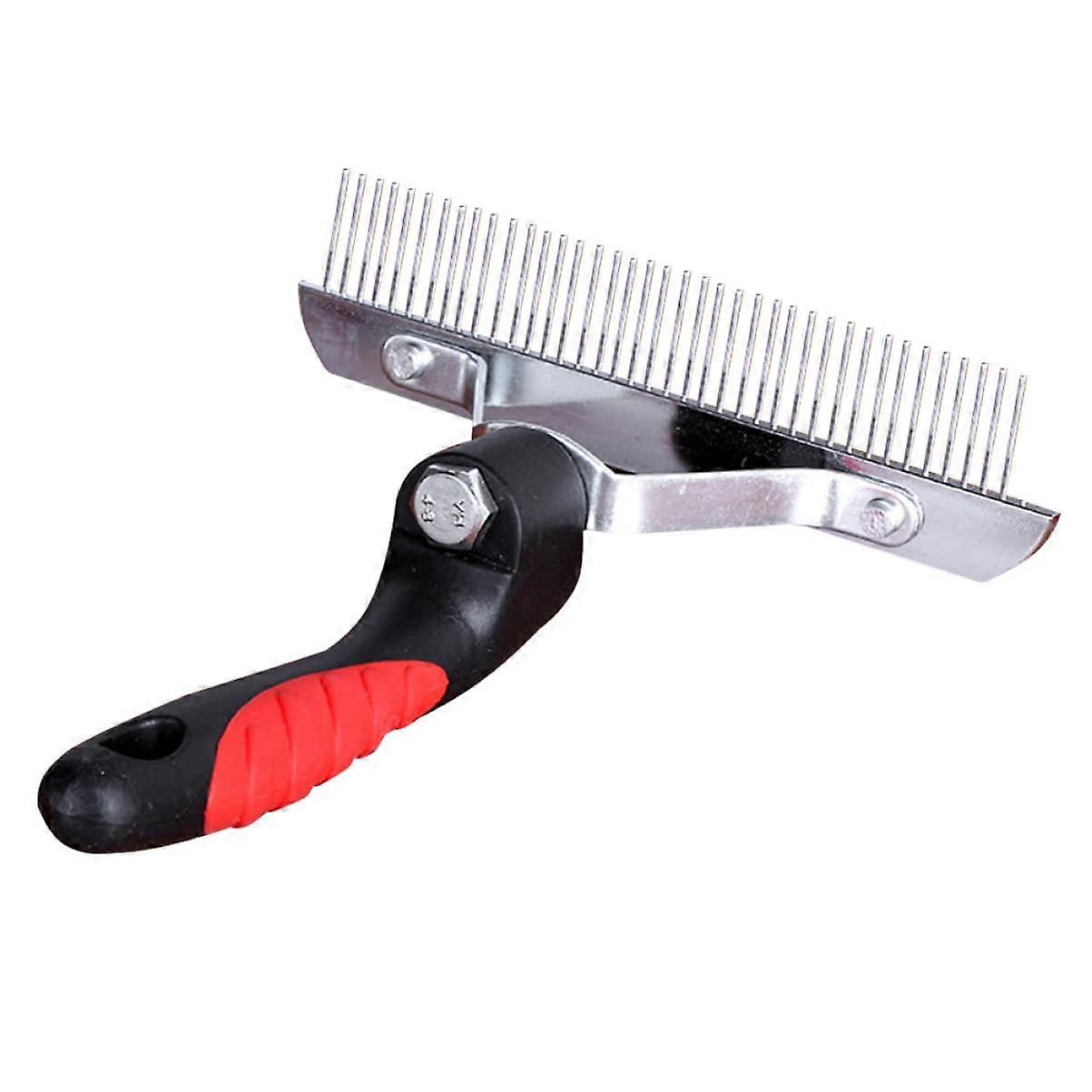 Professional Large Dog Hair Comb for Grooming with NonSlip Handle and Hanging Hole, for Tangled and Shedding Fur, Silver