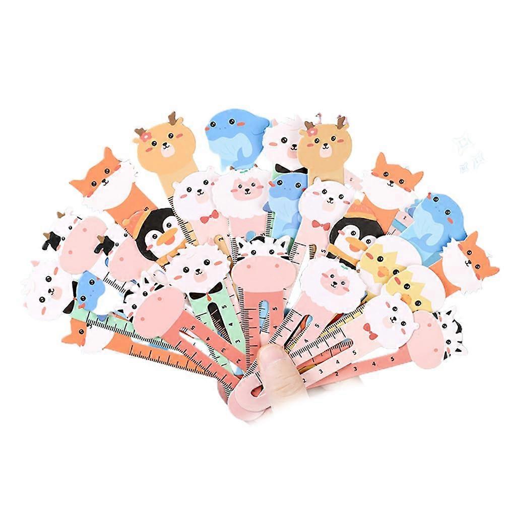 50 Pieces Cartoon Cute Animal Bookmarks, Mini Ruler Bookmarks, 2 in 1 Multifunctional Bookmarks