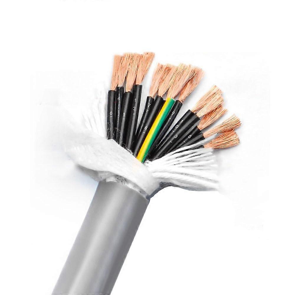 Shielded Cable 2m, Flexible Tinned PVC Copper Wire, 14-40 Core, 0.15-0.5mm² TRVV Signal Control Cable (16 Core x 0.3mm²)
