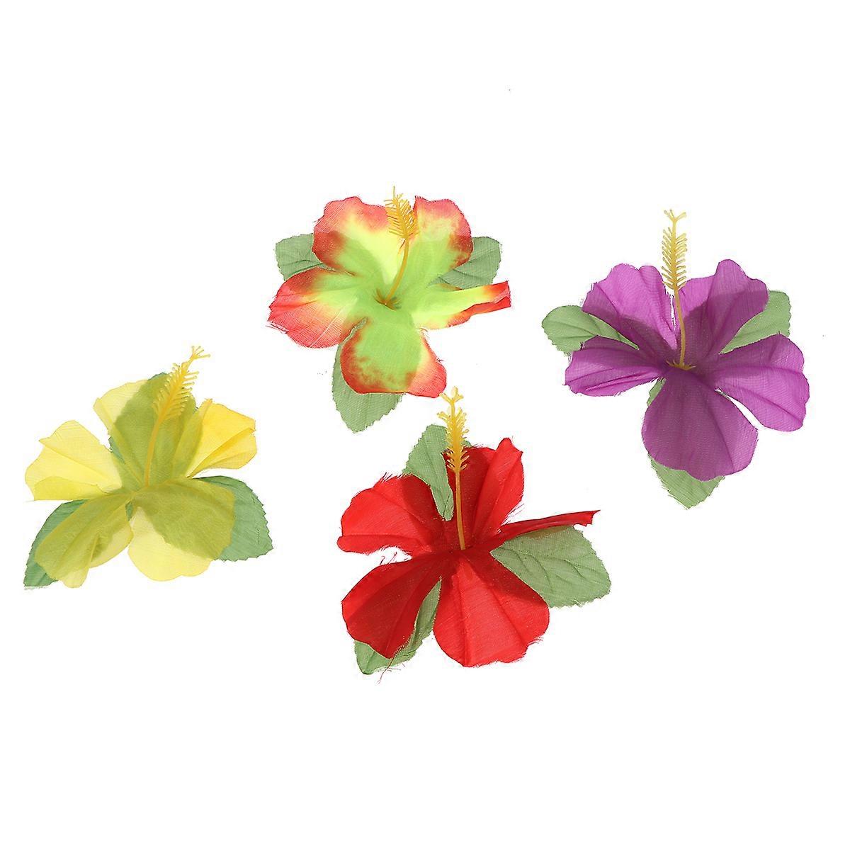 Luau Party Supplies Hibiscus Flower Assorted Color Tropical Style Home 24Pcs