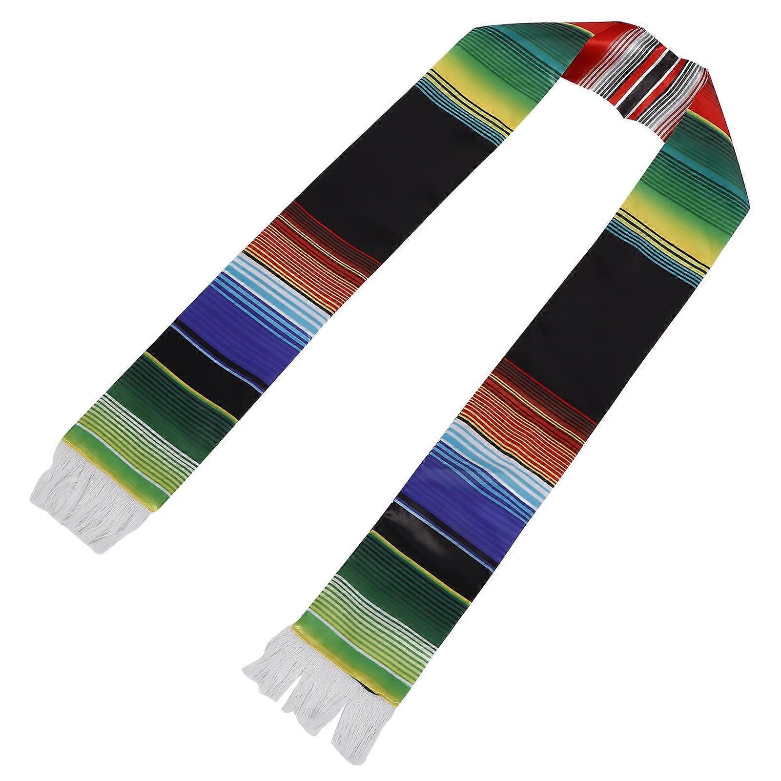 On dirait que vous décrivez ou recherchez une **Ceinture de remise des diplômes mexicaine colorée avec pompon ( Honor Stole)** - un accessoire vibrant et festif
