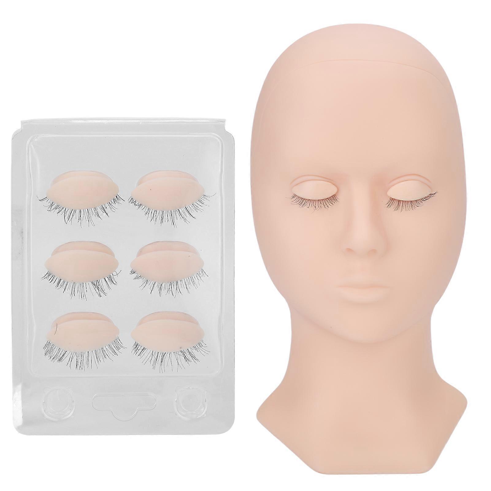 Eyelash Extension Mannequin Removable Eyelids High Simulation Silicone Lash Training Practice Head