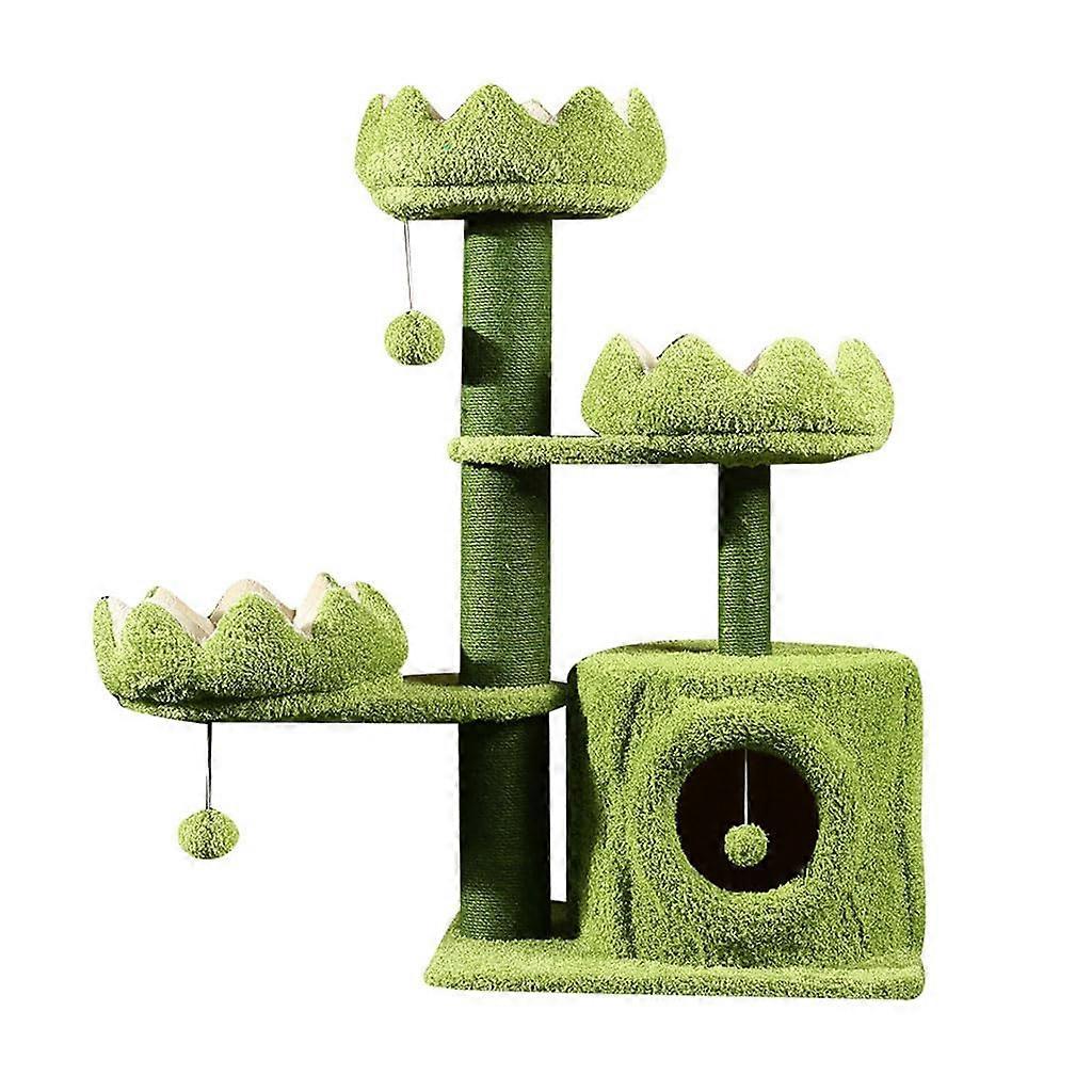 Large Cat Tree Cat Climbing Frame Cat Tree Hemp Rope Scratching Lotus Cat Frame Enlarged Cat House for Kittens Pet House Play